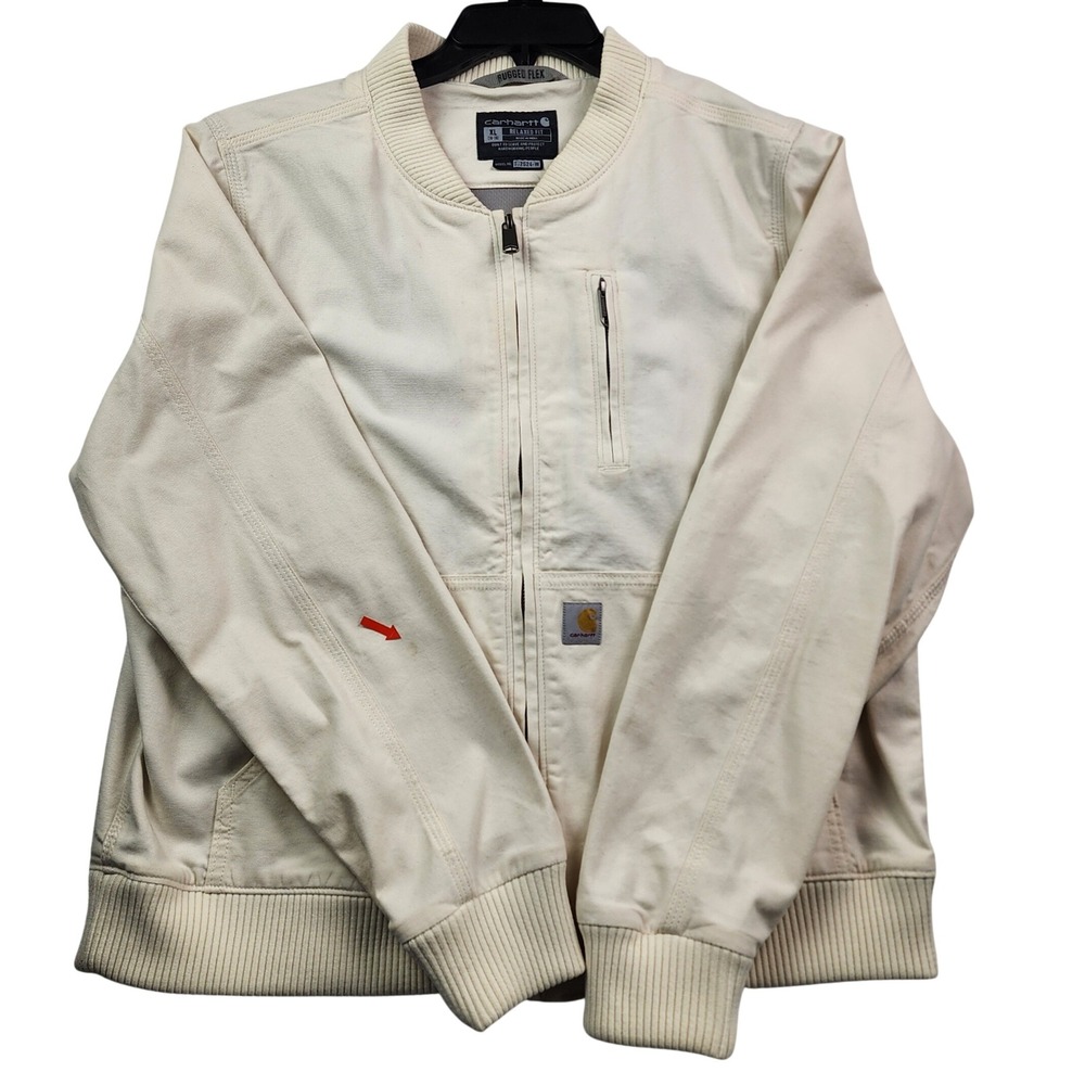 Carhartt XL Cream Rugged Flex Bomber Jacket OJ2524-W Workwear Gorpcore